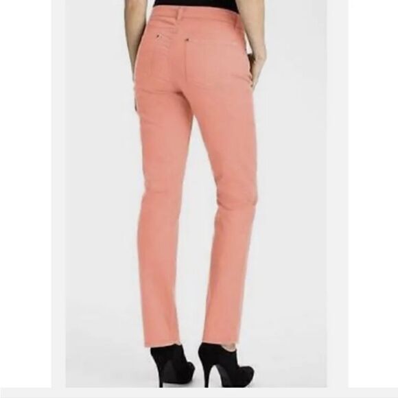 EILEEN FISHER Organic Cotton Denim Straight Ankle Jean Salmon 8 - Picture 1 of 7
